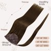 Hetto Brown Pony tails Hair Extensions Dark Brown Wrap Around Ponytail Human Hair #4 Chocolate Brown Ponytail Extensions Human Hair 18 Inch 80g