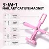 GAOY 5-in-1 Nail Magnet for Cat Eye Gel Polish Multi-Function 9D Nail Art Magnetic Stick Tool Nail Art DIY Manicure Home&Salon Use, Pink