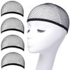 Wig Caps, ANNELBEL 4PCS Black Mesh Wig Cap Net, Closed End Hair Mesh Net Wig Caps, Wig Caps for Long or Short Hair Hold Securely in Place