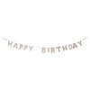 Creative Co-Op Decorative Felt Happy Birthday Banner, Natural Garland, Ivory