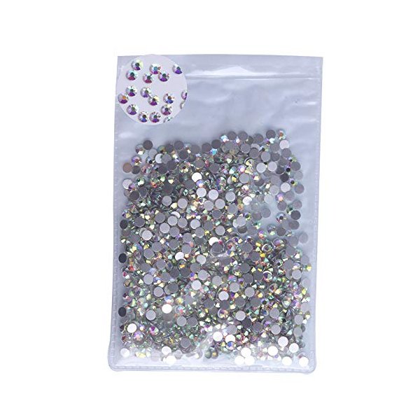 PrettyG 2880pcs SS20 Nail Crystals AB Coating Nail Art Sparkly Round Flatback Rhinestones, Non-Self-Adhesive AB-S20