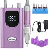 Delanie Professional Nail Drill Machine 35000 RPM, Portable Nail Drill for Acrylic Nail Gel Nail, Rechargeable Electric Nail File Efile Nail Drill, Home and Salon Use Nail Tool (Purple)