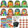 KELENO 12 Set Football Party Favors Sport Birthday Supplies Drawstring Backpack Silicone Bracelet Keychain Tattoo Sticker Toy Gift Boy Kid Goodie Bag Stuffers Classroom Reward Football Party Supplies