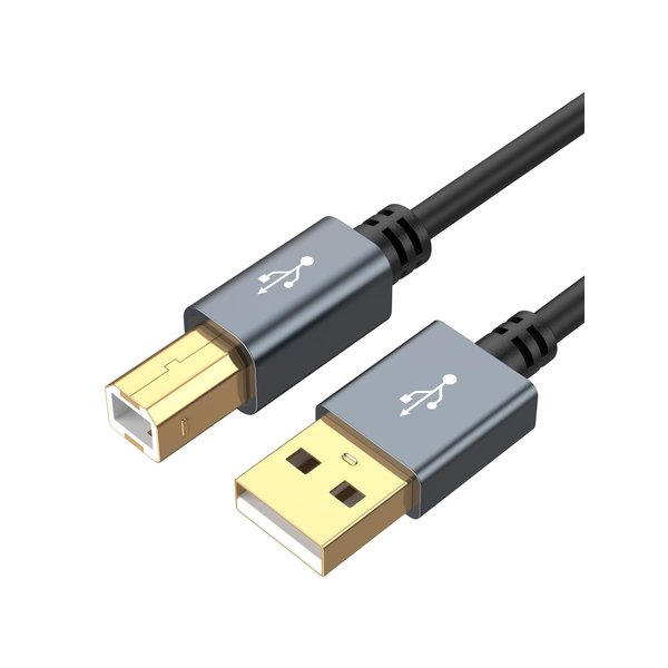 CableCreation Long USB Printer Cable 10 Feet, USB 2.0 Printer Cable to Computer, USB A to B Printer Cord for HP, Brother, Epson, Canon, Piano, Dac, Aluminum Case, Space Gray 3M