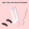 Pretty memory Eyelash Applicator Tool Stainless Steel Lash Tweezers Curved Eyelash Tweezers for Easy Lash Application and Removal, Rose Gold