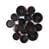 ButtonMode Buffalo Horn Suit Buttons 16pc Set has 4 Buttons Measuring 20mm (3/4 Inch) for Jacket Front, 12 Buttons Measuring 15mm (5/8 Inch) for Jacket Sleeves and Pants, Brown Horn, 16-Buttons