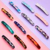 12 Pieces Hair Barrettes for Women Tortoise Shell Hair Barrettes Acetate French Skinny Hair Clip Automatic Ponytail Barrettes for Women Fine Hair Thin Hair Accessories