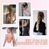 VAVANGA 28inch Long Ponytail Extension with Hair Tie, White Grey Yaki Straight Ponytail Thick Braiding Hair Ponytail Natural Fake Pony Tails Hairpiece for Women (#171/60)