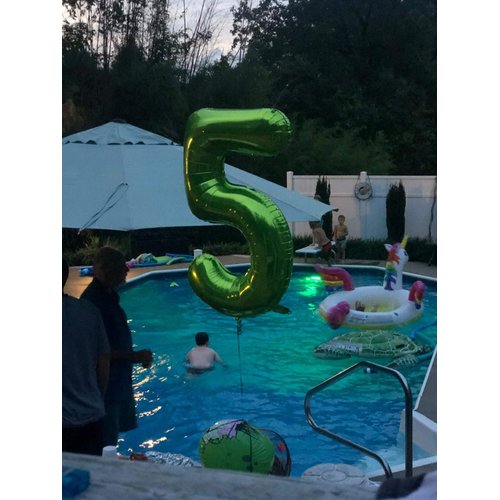 Tellpet Birthday Number Balloons, Number 1 Balloon, Green Foil Mylar Balloons, 40 Inch