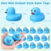 Hungdao 24 Pieces 2 Inch Mini Rubber Duck Bath Toys Squeaky Rubber Ducks Float Bathtub Ducks for Baby Shower Birthday Classroom Carnival Prizes Car Decor Supplies Summer Pool Party Favors(Blue)