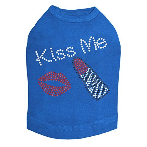Kiss Me (Lips and Lipstick) Dog Shirt 3XL ROYAL BLUE