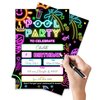 4x6 Pool Party Birthday Invitations, Birthday Invitations, Pool Party Supplies, Neon Glow Birthday Party Invitations, Kids Birthday Invitations, 20 Cards with 20 Envelopes.(27) (pool party(27))