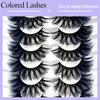 IFSOWDRA Colored Lashes Mink Wispy C/D Curl 3D Mink Strip Lashes Blue Color Lashes Natural Look Dramatic Long 20mm/25mm Cat Eye False Lashes Pack