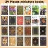 JULEASEL Miniatures Books, 24pcs Dollhouse Books, 1:12 Scale Tiny Books Dollhouse Accessories, Anxiety Bookshelf Mini Books, Miniature Dollhouse Decoration