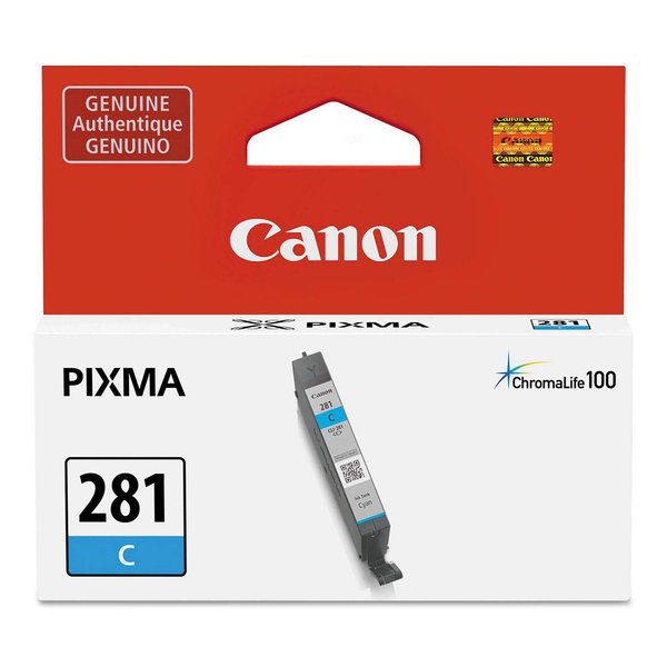 Canon Genuine Ink CLI-281 Cyan, Compatible to TR7520,TR8520,TR8620,TS6120,TS6220,TS6320,TS702,TS8120,TS8220,TS8320,TS9120,TS9520 Printers