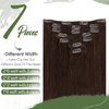 Hetto Brown Clip in Hair Extensions Human Hair #4 Dark Brown Extensions Clip in Human Hair 14 Inch Straight Clip in Extensions Human Hair 105g+20g 7pcs
