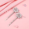 Lurrose Crystal Flower Hair Pins Elegant Rhinestone Floral Bobby Pins Bridal Hair Clip for Women (Silver)