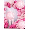 Pink and White Basketball Balloon Girl Basketball Birthday Party Decoration Sport Mylar Balloon Basketball Party Supplies