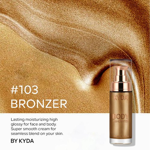 KYDA Body Luminizer, Waterproof Moisturizing and Glow For Face & Body, Radiance All In One Makeup, Face Body Glow Illuminator, Body Highlighter, 1 Fl.Oz, Glistening Bronzer