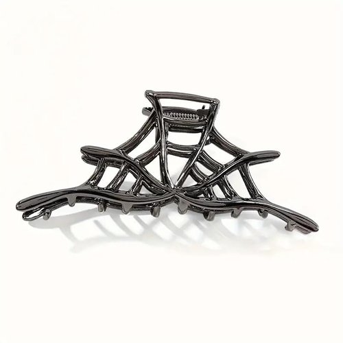 Halloween Hair Claw Clips Hair Claw for Women 1Pcs Web Hair Claw Clips for Thick Hair Black Hair Clips Hair Clips Metal Hair Clips Black Web Designs Halloween Clips Cute Hair Clips Accessories