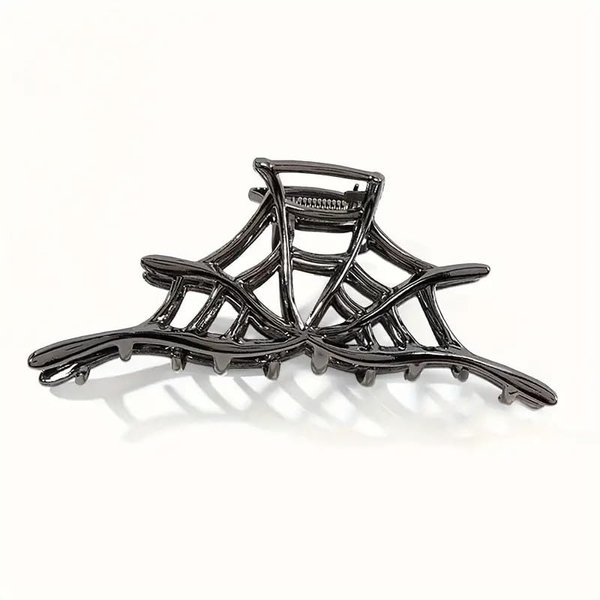 Halloween Hair Claw Clips Hair Claw for Women 1Pcs Web Hair Claw Clips for Thick Hair Black Hair Clips Hair Clips Metal Hair Clips Black Web Designs Halloween Clips Cute Hair Clips Accessories