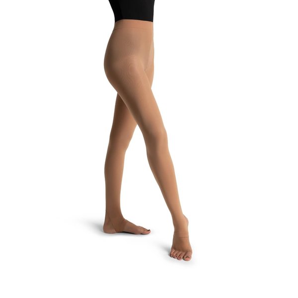 Capezio womens Self Knit Waist Stirrup Tight, Light Tan, Small-Medium US