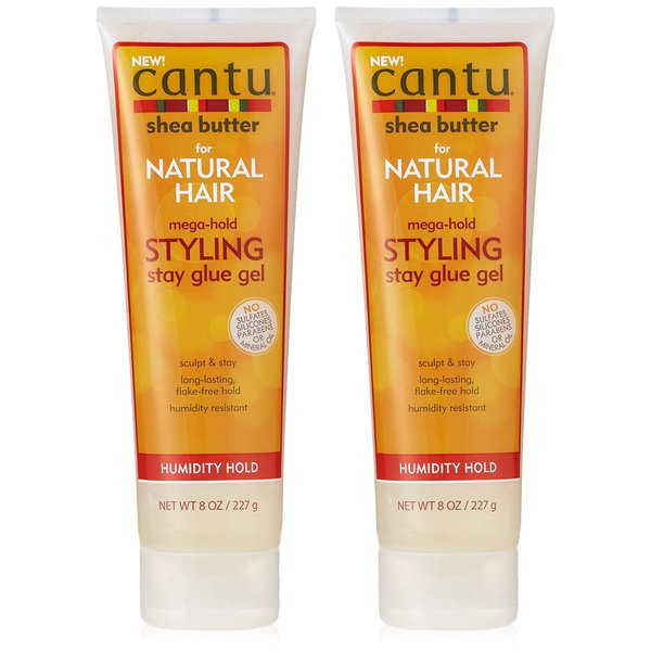Cantu Natural Hair Styling Gel Stay Humidity Hold 8 Ounce Tube (235ml) (2 Pack)