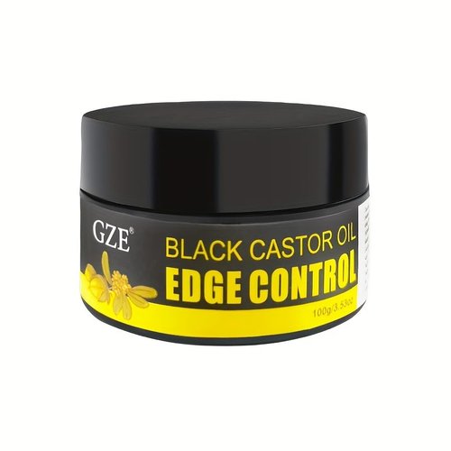 Vemofoper Black Castor Oil Edge Control Strong Hold Non-greasy Edge Smoother Hair Styling Gel Edge Wax No Flaking No White Residue Prevent Breakage