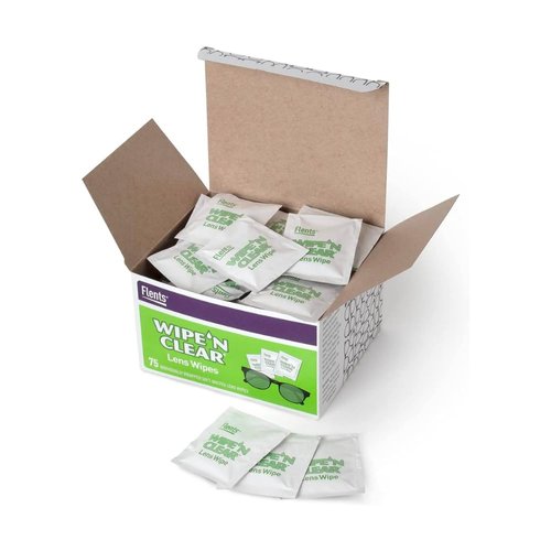 Flents WIPE'N Lens Wipes, Clear, 75 Count, Packaging may vary