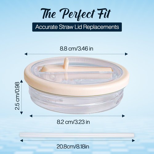 2 PCS 30oz Tumbler Lids with Flip Straw - Reusable, Spill-Proof, Leak-Proof Replacement Lid for stainless steel Tumblers"(white cream)