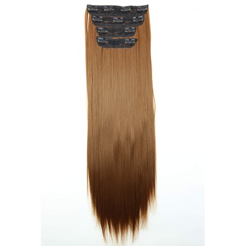 CAISHA XXL 24" 4 pcs Full Head Set Clip in Hair Extensions Hairpiece Heat-Resisting Light Brown CES304
