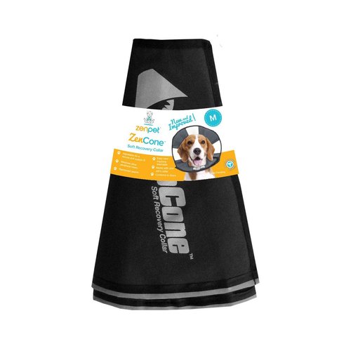 ZenPet Pet Recovery Cone E-Collar for Dogs and Cats - Always Use with Your Pet's Everyday Collar - Comfortable Soft Collar is Adjustable for a Secure and Custom Fit (Medium)