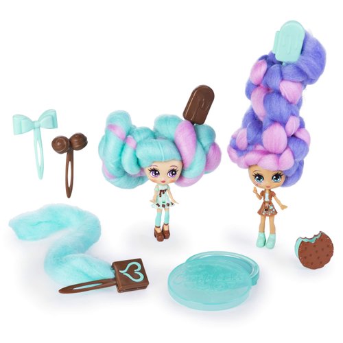 Spin Master Candylocks, BFF 2 Pack, Mint Choco Chick & Choco Lisa, Scented Collectible Dolls with Accessories