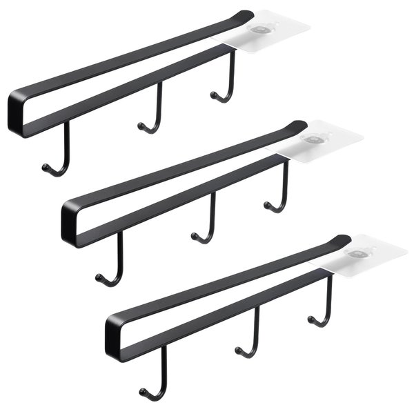ECROCY Mug Holder Under Cabinet - 3pcs Mug Organizer for Kitchen, Fit for 1 Inch Thickness Shelf or Less - Only Suitable for Flat Buttom Cabinet Without Any Lip