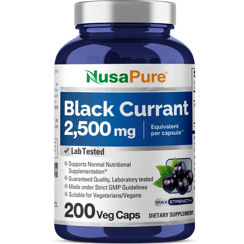 NusaPure Black Currant 2500 Mg Equivalent per Caps 200 Veggie Capsules (Powder, Extract 10:1, Vegan, Non-GMO, Gluten-Free)