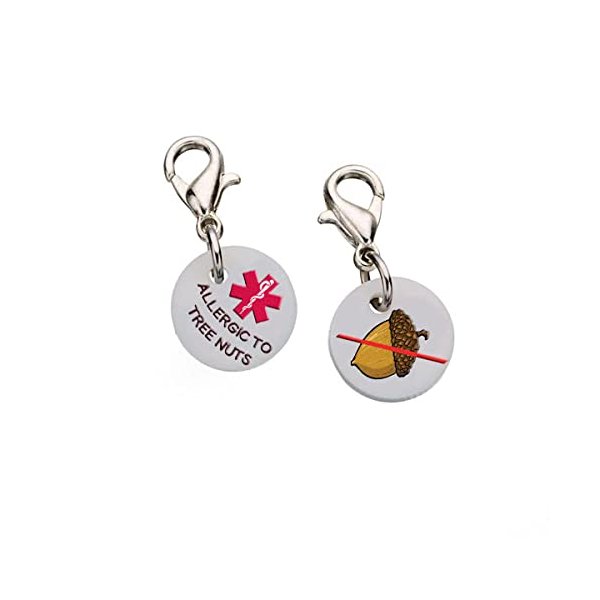 Medical ID Charms Food Allergies & More For Kids, Teens, Adults (Tree Nut Allergy)