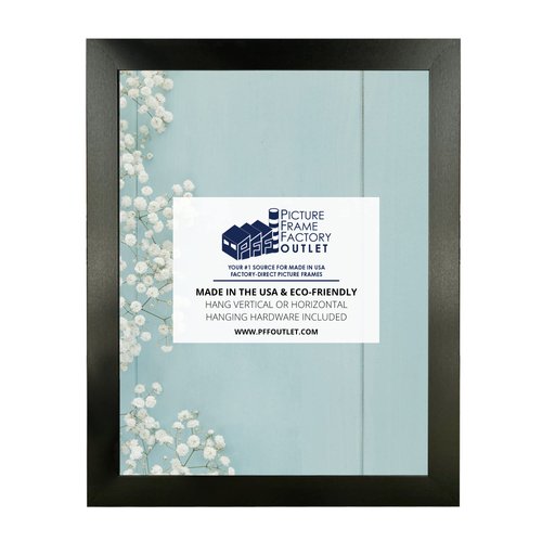 (1) 16”x25” - 1.25 Inch Black Eco-Friendly Picture Frame | Plexi Glass, Backing and Hanging Hardware Included