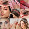 3555Pcs Gems Stickers for Kids Crafts, Self Adhesive Rhinestone Stickers for Hair Face Body Makeup, Bling Stick on Jewels Stickers Decorative Diamond DIY Craft 5 Sizes 3/4/5/6/8 mm(Red)