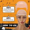 Wavwavw 6 Pcs Halloween Bald Caps Makeup Latex Bald Head Wig Cap Bald Hat Cosplay Makeup Costume Accessories for Women Men(Novel Style,Pink and Beige)