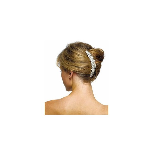 Ivory Pearls & Crystal Flowers Hair Comb