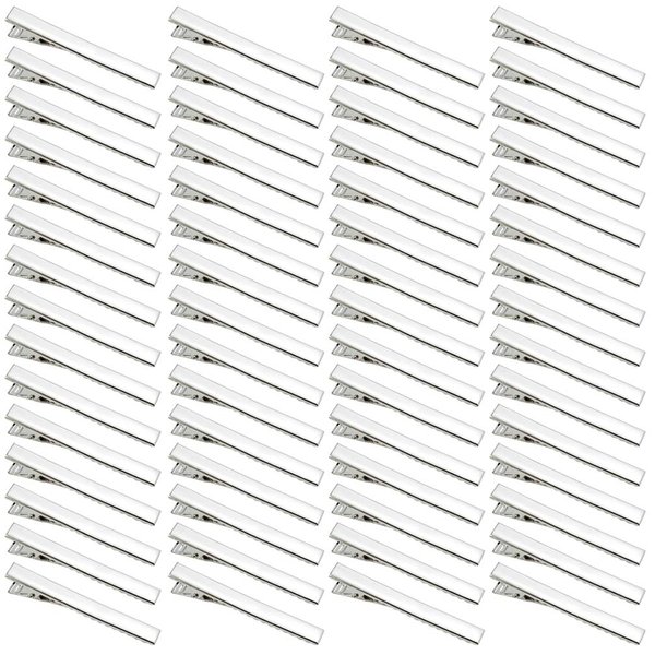 60 Pcs Alligator Curl Clips, Bantoye 2.56 Inch Flat Single Prong Clips Hair Accessories for Hair Styling, Hair Coloring, Silver