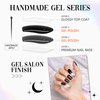 GLAMERMAID Press on Nails Medium Square, Handmade Glitter Black Gel Nail Polish Glue on Nails in Party, 24Pcs Short Square Reusable UV Finish Fake Nails Acrylic False Nails Manicure Kit for Women Gift
