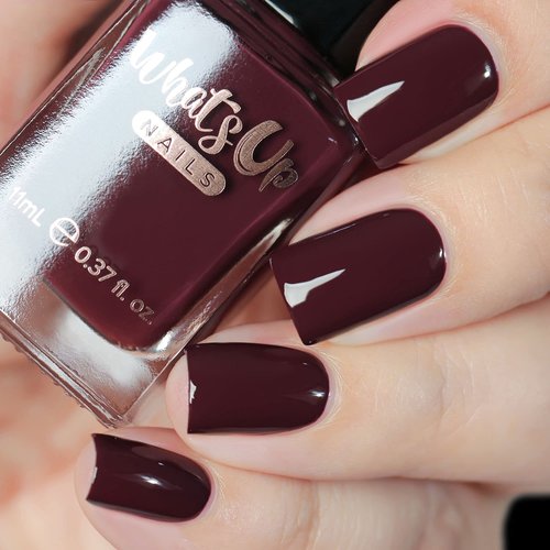Whats Up Nails - Tasting Trip Nail Polish Dark Burgundy Brown Creme Lacquer Varnish Made in USA 12 Free Cruelty Free Vegan Clean
