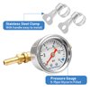 MEASUREMAN Fuel Pressure Gauge Kit 0-15Psi Stainless Steel Glycerin Filled, 1-1/2" Dial Size, with 5/16" Fuel Line Fuel Pressure Brass T-Fitting Adapter, Center Back Mount