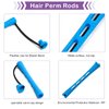 60PCS Hair Perm Rods Set Coolrunner Cold Wave Curlers Perming Rods Plastic Curler Perm Rods with Steel Pintail Comb, DIY Hair Curler Styling Tools for Hairdressing Hair (0.9cm, Blue) (0.9CM) (Blue)