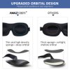 AMAZKER Sleep Mask Invisible Alar Deep Orbit 3D Eye Mask Ultra Lightweight & Comfortable Sleeping Mask for Travel, Nap Shift Works Black&Star