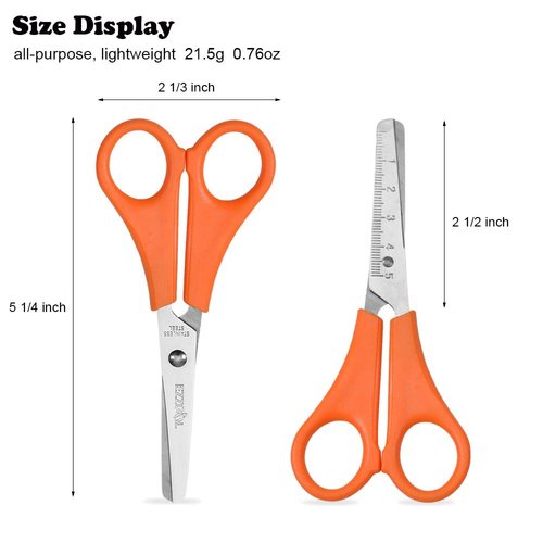 Scissors Bulk for Kids, EZZGOL 12 PACK 5” Safety Blunt Tip Student Scissors, 6 Assorted Colors Kid Craft Scissors for Cutting Regular Paper,Construction Paper,Cards