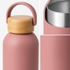 Laliguras Insulated Stainless Steel Thermos Flask 17oz / 25oz Leakproof Reusable Water Bottle with Bamboo Lid, BPA-Free Hot & Cold Drink Container for Travel, Gym, Office, Sports (Lagoon, 17 Ounces)