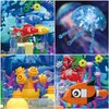 Vocrev Fish Tank Building Block Set for Adults and Kids Lighting Aquarium Building Block Toys for Boys Girls Age 8-14 Including Ocean Jellyfish, Fish, Corals, Crab 725pcs
