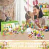 12Pcs Easter Egg Fillers Building Kits, Easter Rabbit 12 in 1 Building Blocks Set, Easter Bricks Toy Gift Easter Egg Fillers, Easter Basket Stuffers, Easter Party Favors for Kids 6+